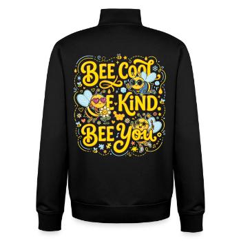 Bee Cool Be Kind Bee You Design - Unisex Organic Zip Sweatshirt von Stanley/Stella - Schwarz - Hinten - AI Model Male 185 light (185cm)