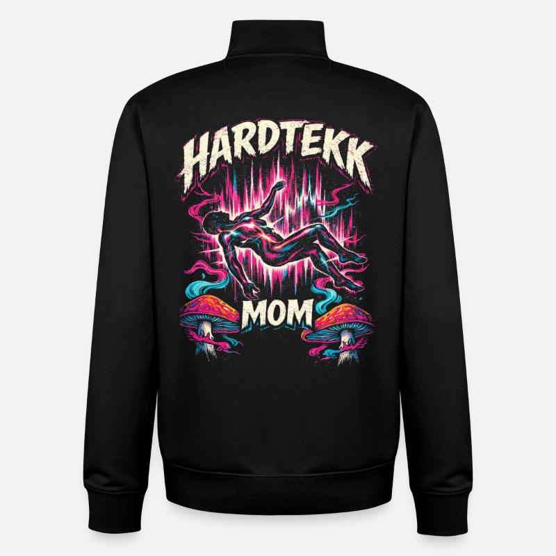 Hardtekk Mom Tekke Allemagne de l’Est - Sweat zippé unisexe en coton bio Stanley/Stella - noir