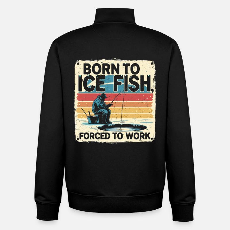 Pêche sur glace - Sweat zippé unisexe en coton bio Stanley/Stella - noir