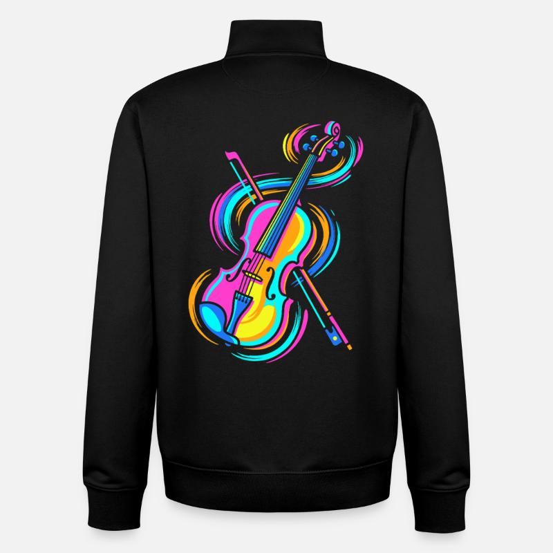 violon - Sweat zippé unisexe en coton bio Stanley/Stella - noir
