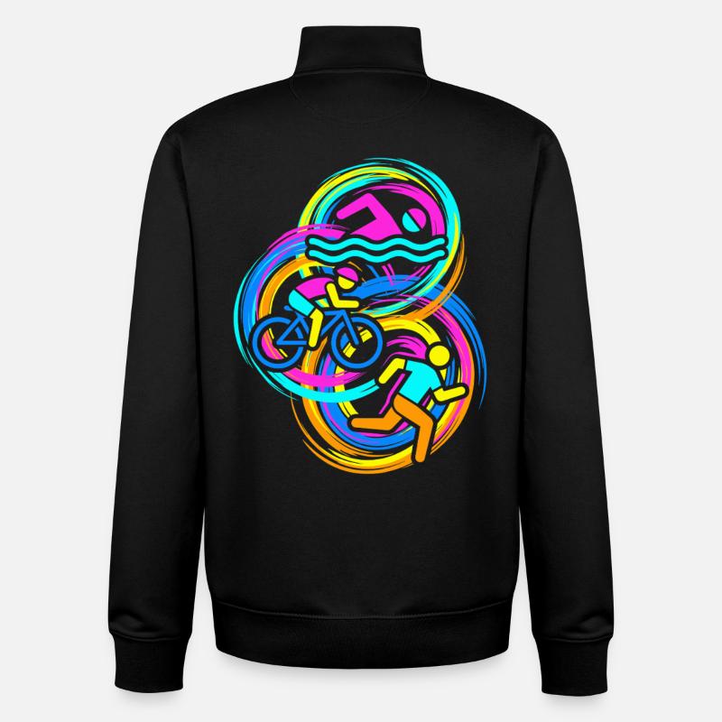 Triathlon - Sweat zippé unisexe en coton bio Stanley/Stella - noir