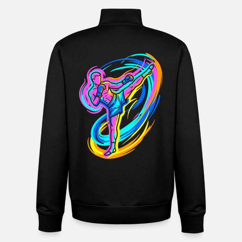 Kickboxeur - Sweat zippé unisexe en coton bio Stanley/Stella - noir