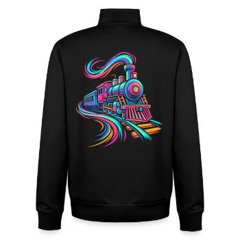 Dampflokomotive - Unisex Organic Zip Sweatshirt von Stanley/Stella - Schwarz - Hinten - AI Model Male 185 light (185cm)