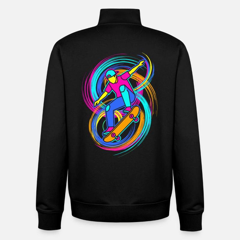 Skateboarder - Unisex Organic Zip Sweatshirt von Stanley/Stella - Schwarz