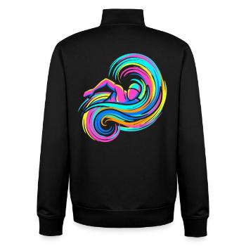 Nageur - Sweat zippé unisexe en coton bio Stanley/Stella - noir - Dos - AI Model Male 185 light (185cm)