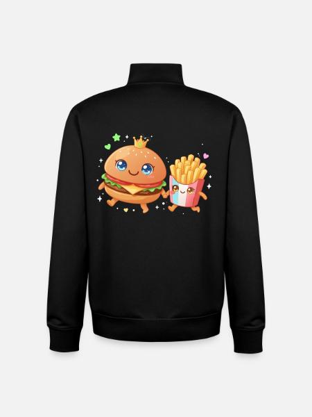Burgers and fries - Unisex Organic Zip Sweatshirt by Stanley/Stella - black