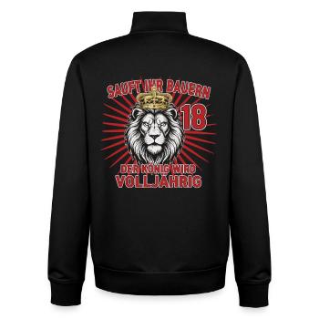 Le dicton du 18e anniversaire du Roi Lion : l’Âge - Sweat zippé unisexe en coton bio Stanley/Stella - noir - Dos - AI Model Male 185 light (185cm)