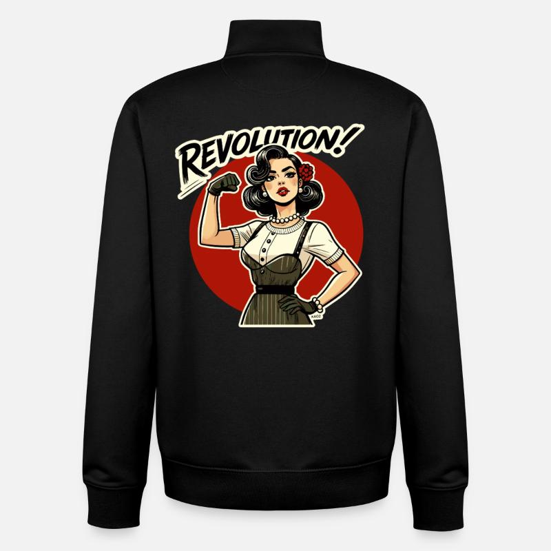 Revolution Frauenpower Retro - Unisex Organic Zip Sweatshirt von Stanley/Stella - Schwarz