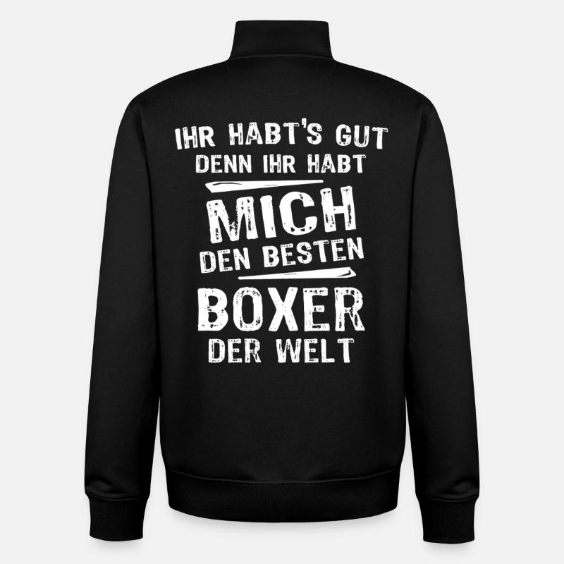 boxeur - Sweat zippé unisexe en coton bio Stanley/Stella - noir