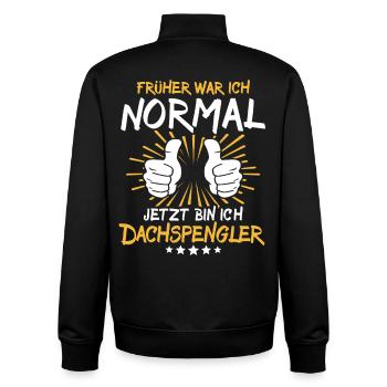 Dachspengler Spruch - Sweat zippé unisexe en coton bio Stanley/Stella - noir - Dos - AI Model Male 185 light (185cm)