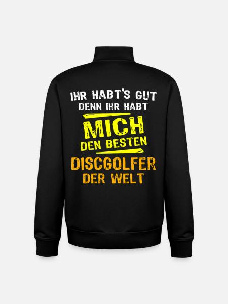 Disc Golfer Gift - Unisex Organic Zip Sweatshirt by Stanley/Stella - black
