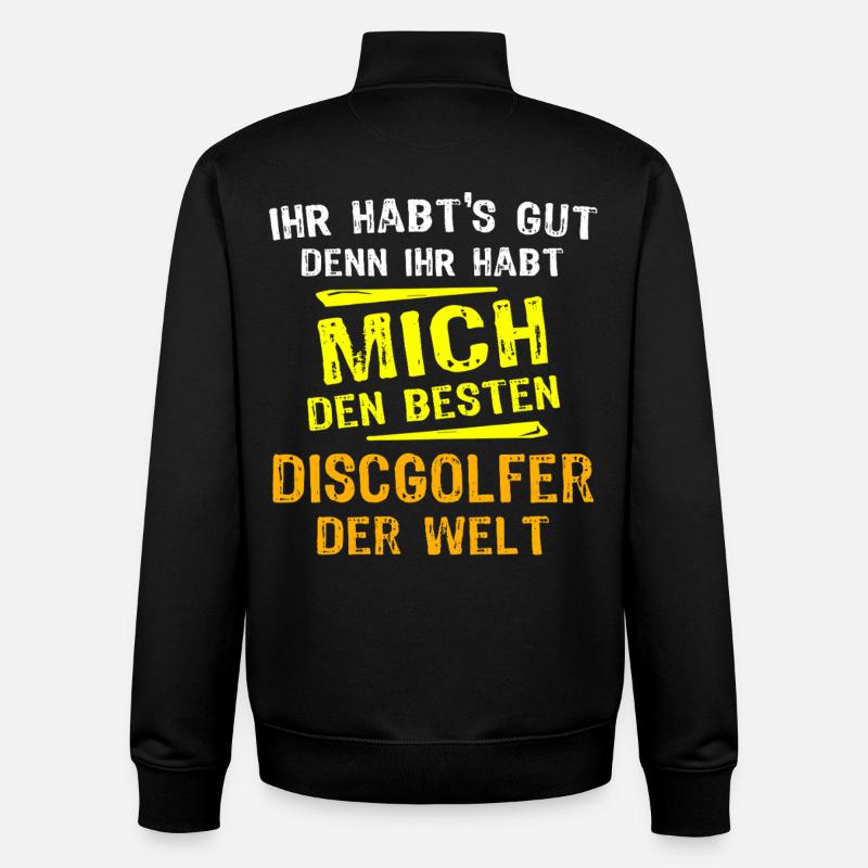 Disc Golfer Gift - Unisex Organic Zip Sweatshirt by Stanley/Stella - black