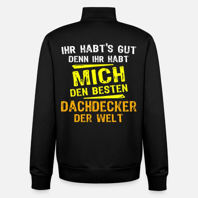 Dachdecker Geschenk - Unisex Organic Zip Sweatshirt von Stanley/Stella - Schwarz