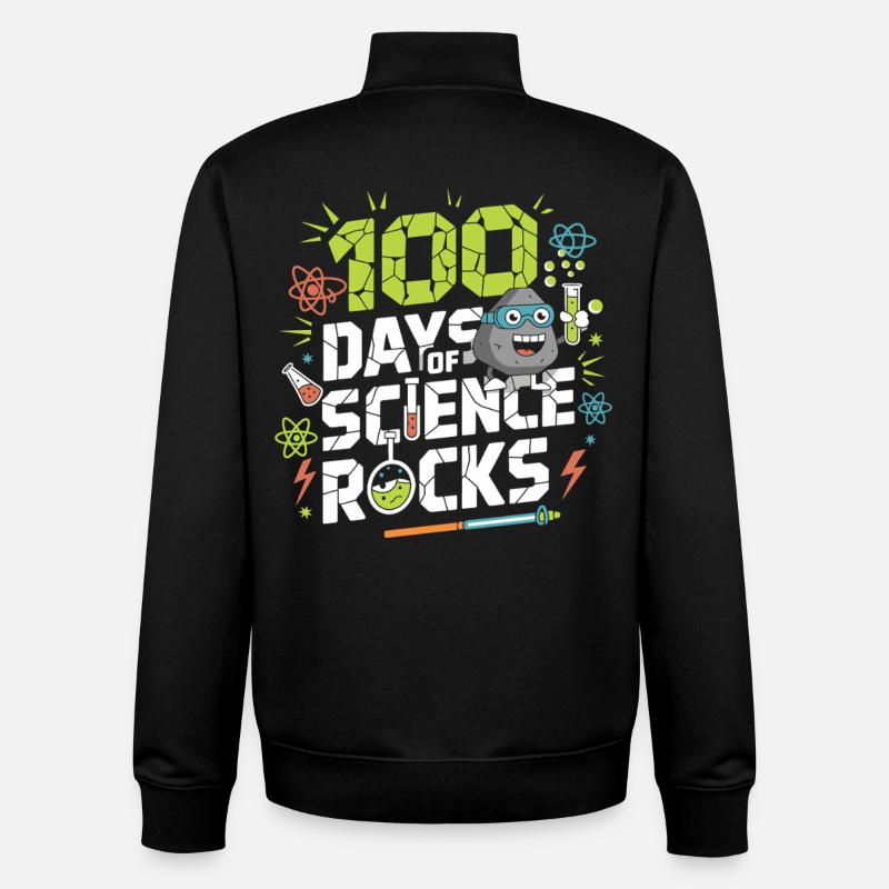 100 Jours de Science Rock - Sweat zippé unisexe en coton bio Stanley/Stella - noir
