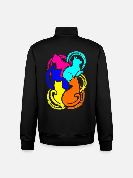 Bunte Katzen - Unisex Organic Zip Sweatshirt von Stanley/Stella - Schwarz