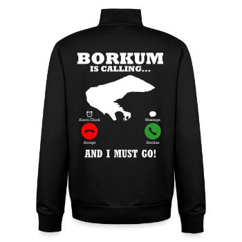 Borkumer Insel BORKUM RUFT Lustiges - Unisex Organic Zip Sweatshirt von Stanley/Stella - Schwarz - Hinten - AI Model Male 185 light (185cm)