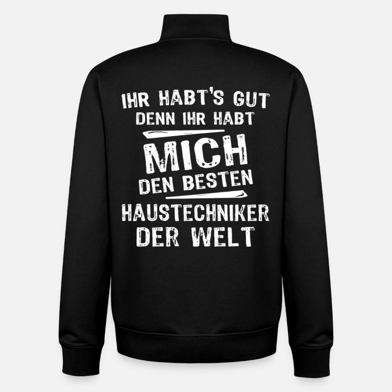 Haustechniker - Unisex Organic Zip Sweatshirt von Stanley/Stella - Schwarz