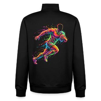 Joueur de Rugby Homme Enfant Garçon - Sweat zippé unisexe en coton bio Stanley/Stella - noir - Dos - AI Model Male 185 light (185cm)
