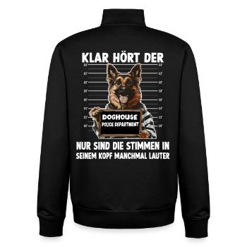 Hundehalter Geschenk Deutscher Schäferhund Gassi T - Unisex Organic Zip Sweatshirt von Stanley/Stella - Schwarz - Hinten - AI Model Male 185 light (185cm)