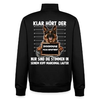 Hundehalter Geschenk Deutscher Schäferhund Gassi  - Unisex Organic Zip Sweatshirt von Stanley/Stella - Schwarz - Hinten - AI Model Male 185 light (185cm)