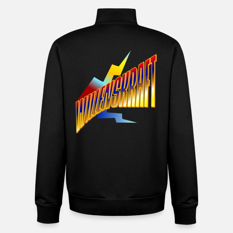 Wullenkraft Neon Retro Logo - Unisex Organic Zip Sweatshirt von Stanley/Stella - Schwarz