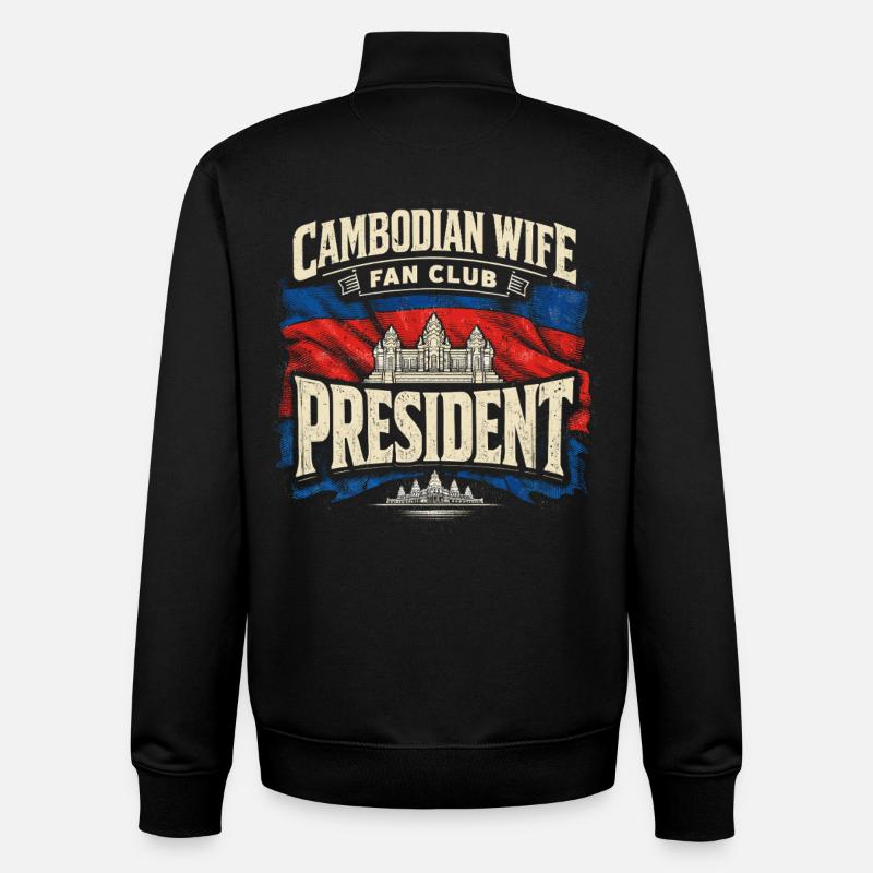 Cambodia Cambodians - Unisex Organic Zip Sweatshirt by Stanley/Stella - black
