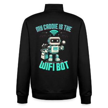 Golfsimulator My Caddie Is The Wifi Bot - Unisex Organic Zip Sweatshirt von Stanley/Stella - Schwarz - Hinten - AI Model Male 185 light (185cm)