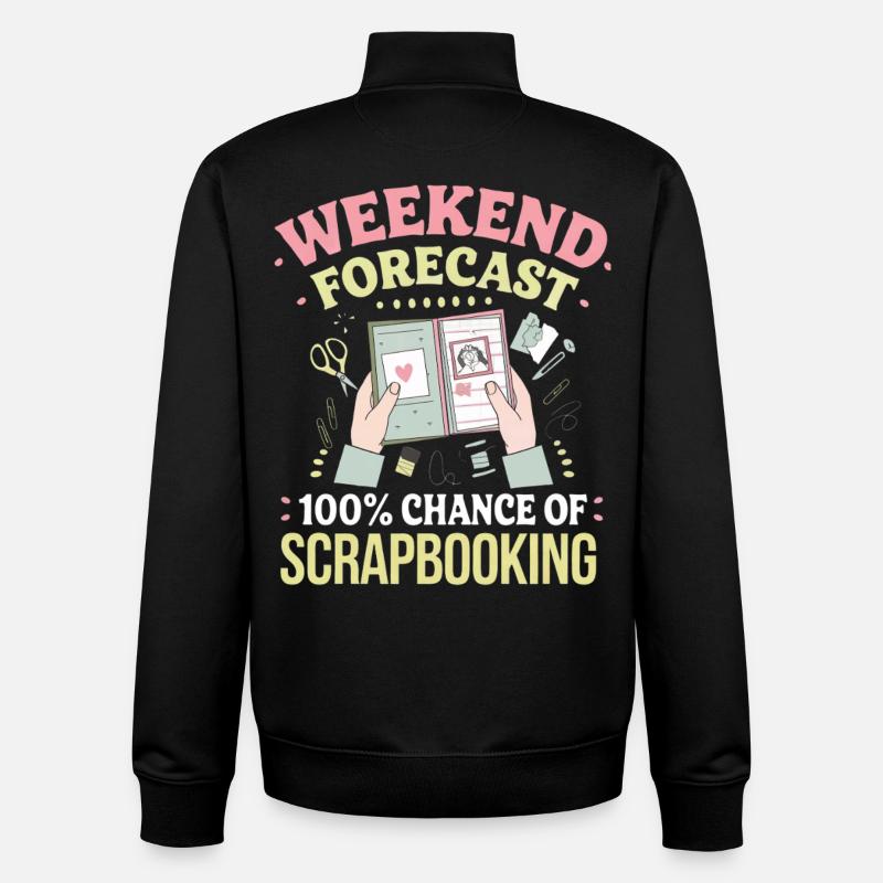 Weekend Scrapbooking Forecast - Unisex Organic Zip Sweatshirt by Stanley/Stella - black