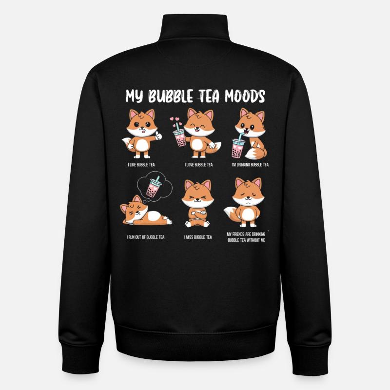 Fuchs Bubble Tea Meme - Unisex Organic Zip Sweatshirt von Stanley/Stella - Schwarz