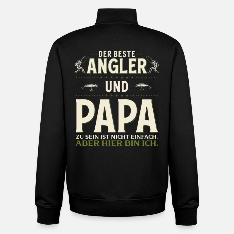 01_Papa - Sweat zippé unisexe en coton bio Stanley/Stella - noir