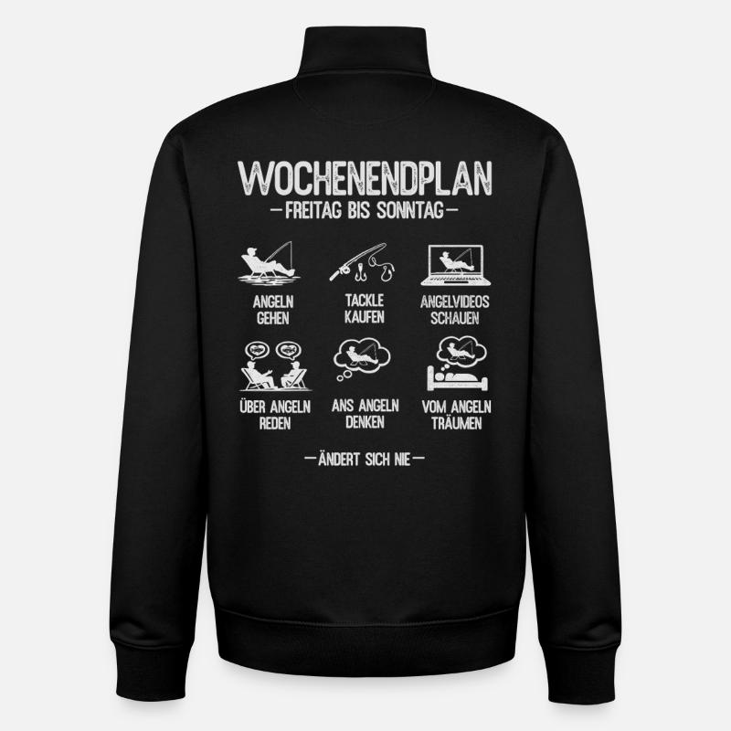 Angeln Geschenk Mann Angler Wochenendplan - Unisex Organic Zip Sweatshirt von Stanley/Stella - Schwarz