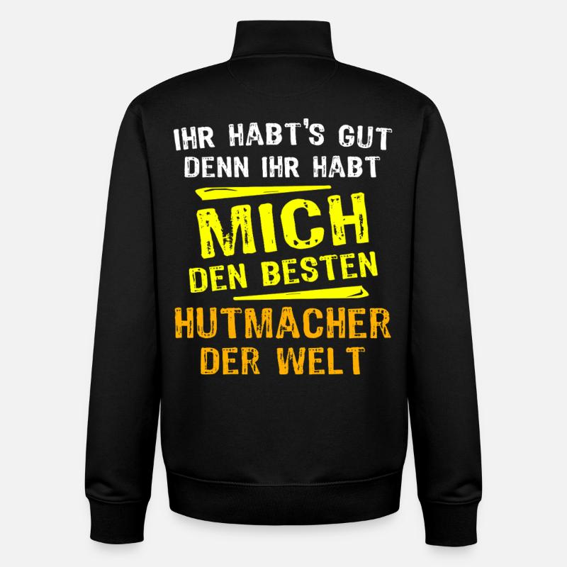 Hutmacher Geschenk - Unisex Organic Zip Sweatshirt von Stanley/Stella - Schwarz