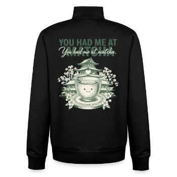 You Had Me At Matcha Funny Green Tea Matcha Lover - Unisex Organic Zip Sweatshirt von Stanley/Stella - Schwarz - Hinten - AI Model Male 185 light (185cm)