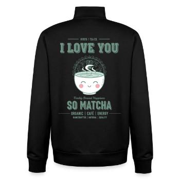 I Love You So Matcha Green Tea Matcha Latte - Unisex Organic Zip Sweatshirt von Stanley/Stella - Schwarz - Hinten - AI Model Male 185 light (185cm)