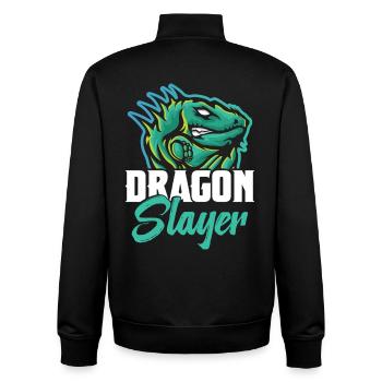 Dragon Hunter Reptile Hunting Gear Lizard Iguana - Unisex Organic Zip Sweatshirt by Stanley/Stella - black - Back - AI Model Male 185 light (185cm)