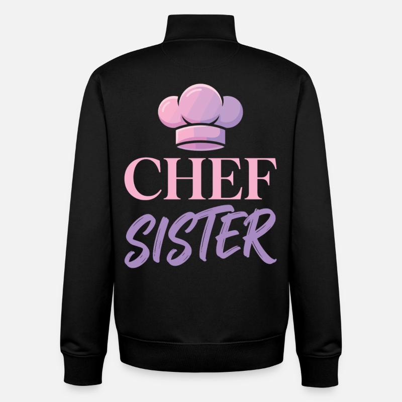 Chef Sister Chef's Hats Design - Unisex Organic Zip Sweatshirt by Stanley/Stella - black