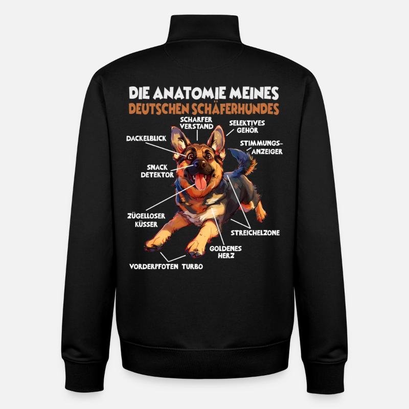 Schäferhund Gassi T Hundehalter Schäferhund - Unisex Organic Zip Sweatshirt von Stanley/Stella - Schwarz