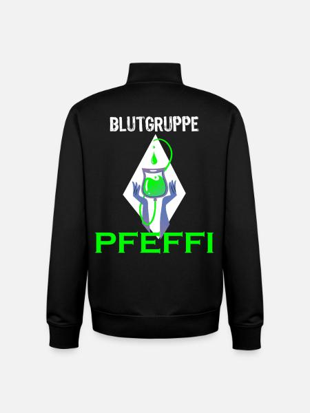 Blutgruppe Pfeffi – Pfefferminz, Suff & Spaß - Unisex Organic Zip Sweatshirt von Stanley/Stella - Schwarz