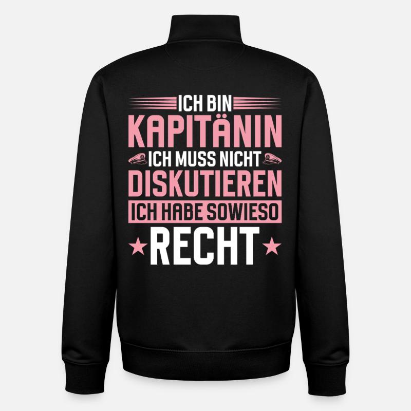Captain's Gift Boat Sailing Funny Saying - Unisex Organic Zip Sweatshirt by Stanley/Stella - black