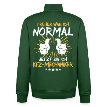 Car mechanic saying - Unisex Organic Zip Sweatshirt by Stanley/Stella - bottle green - Back - AI Model Male 185 dark (185cm)