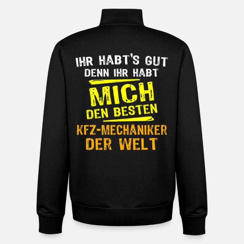 KFZ-Mechaniker Geschenk - Unisex Organic Zip Sweatshirt von Stanley/Stella - Schwarz