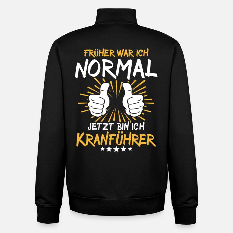 Opérateur de grue Spruch - Sweat zippé unisexe en coton bio Stanley/Stella - noir