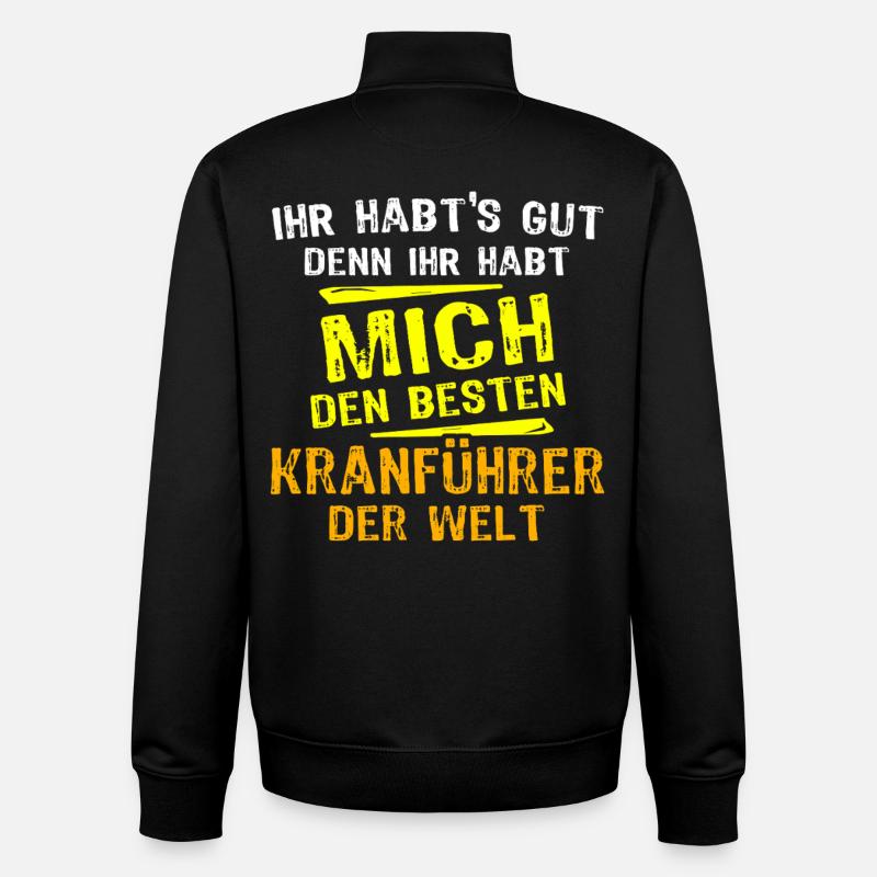 Kranführer Geschenk - Unisex Organic Zip Sweatshirt von Stanley/Stella - Schwarz