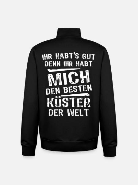 Sacristain - Sweat zippé unisexe en coton bio Stanley/Stella - noir
