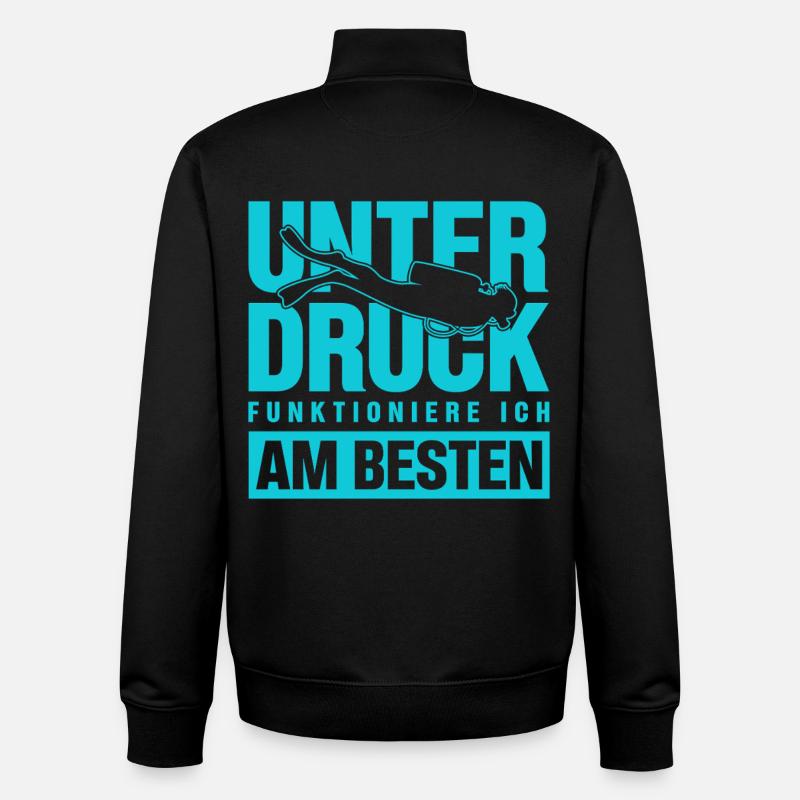 I function best under pressure divers - Unisex Organic Zip Sweatshirt by Stanley/Stella - black