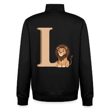 L-Lion Lettre L avec Lion - Sweat zippé unisexe en coton bio Stanley/Stella - noir - Dos - AI Model Male 185 light (185cm)