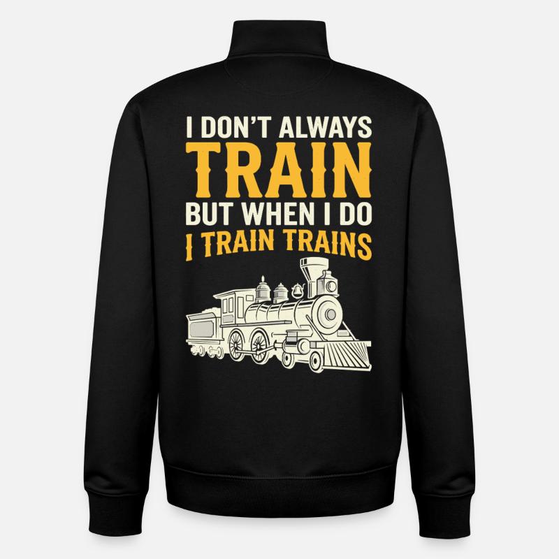 I Train Trains Dampflok Wortwitz - Unisex Organic Zip Sweatshirt von Stanley/Stella - Schwarz