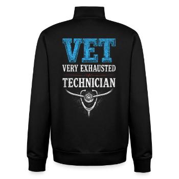 Tierarzt Tiermediziner Very Exhausted Technician - Unisex Organic Zip Sweatshirt von Stanley/Stella - Schwarz - Hinten - AI Model Male 185 light (185cm)