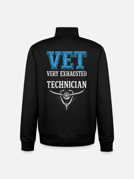 Veterinarian Veterinarian Very Exhausted Technician - Unisex Organic Zip Sweatshirt by Stanley/Stella - black