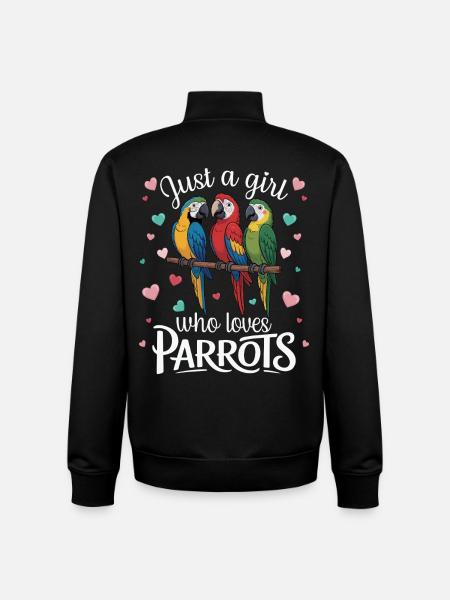 Three Parrots Macaws Parrot Lover Tropical - Unisex Organic Zip Sweatshirt by Stanley/Stella - black